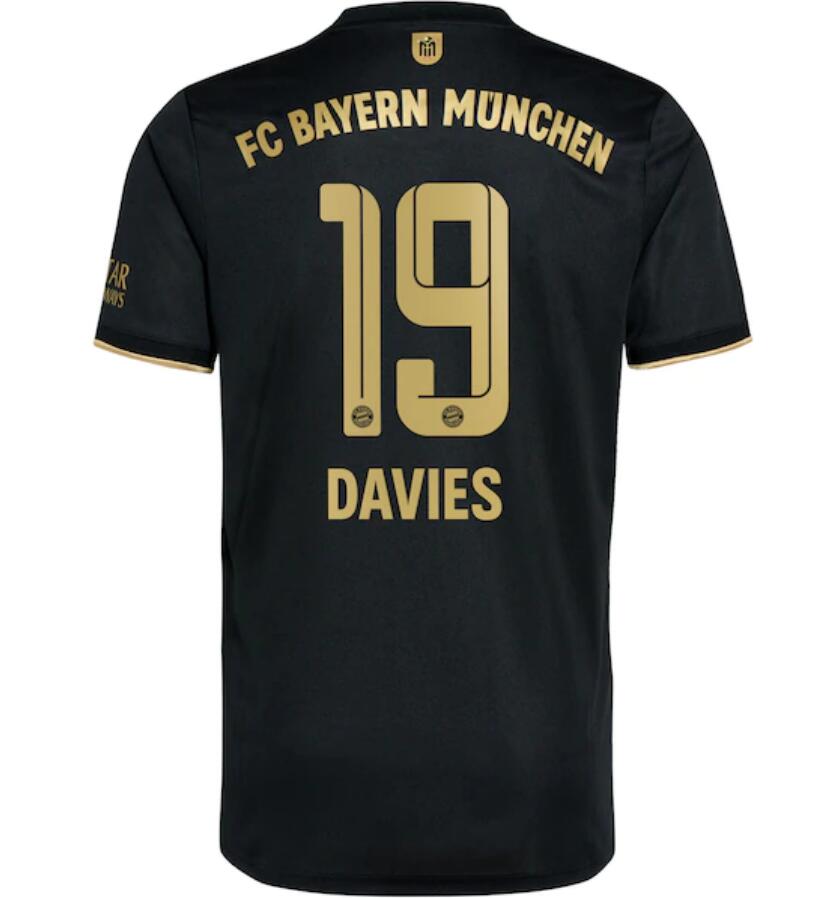 2021/22 FC Bayern Munchen Away Kit Soccer Jersey with Davies 19 printing